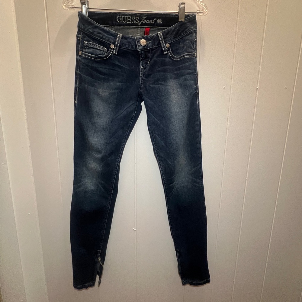 Guess Blue Skinny Jeans with Vintage Fade